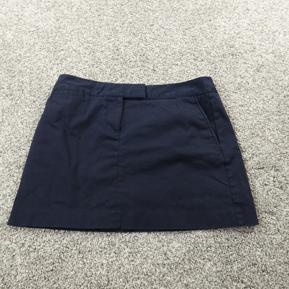 J Crew Skirt Womens 10 Blue Chino Mini School Girl A Line Preppy Stretch Flex